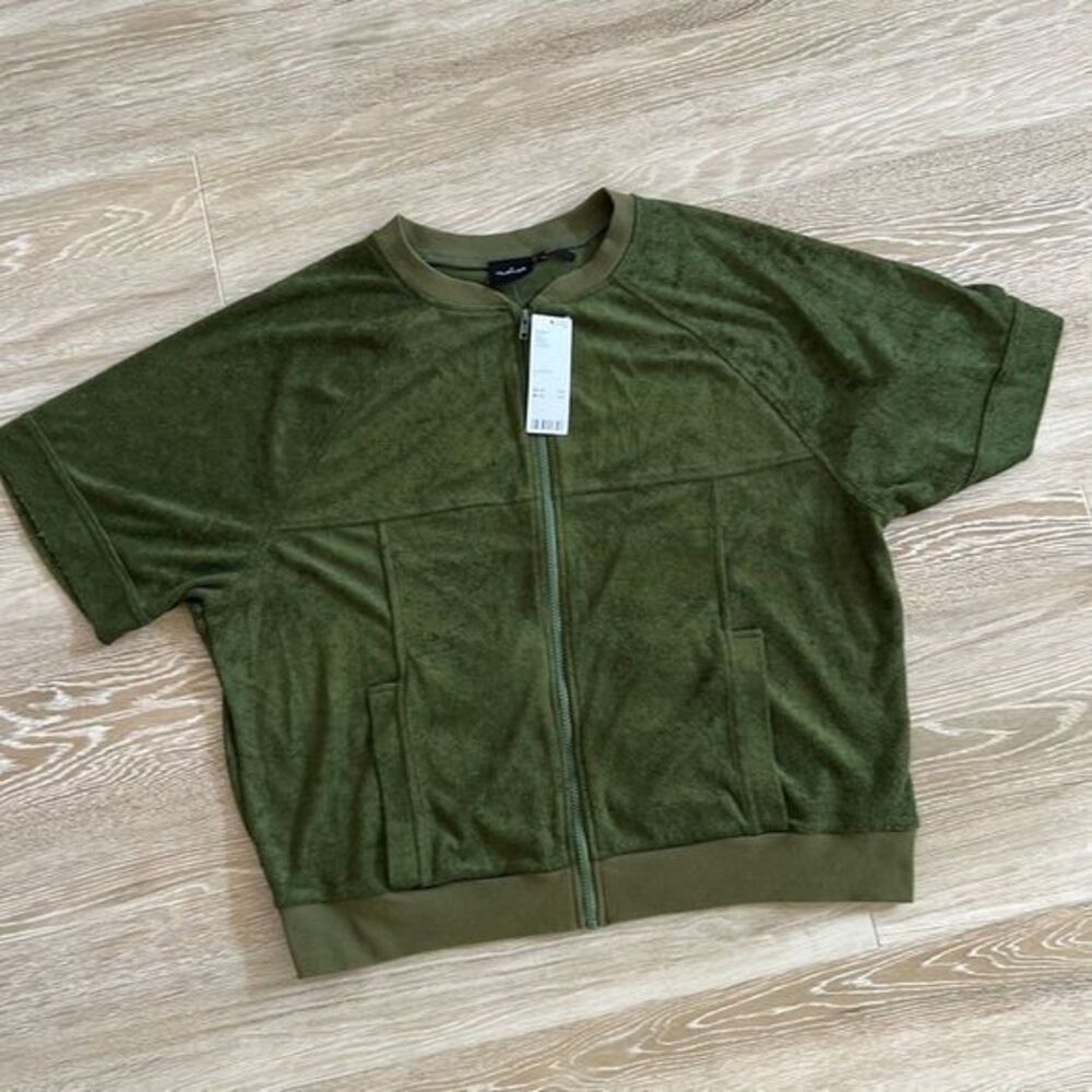 Urban Outfitters Olive Green Zip-Up Top Size Large